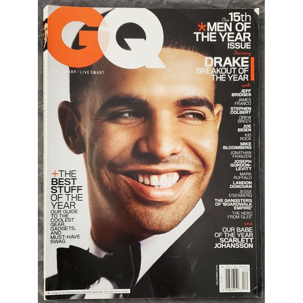 GQ 12 2010 Drake Jeff Bridges Joe Biden Brees Boardwalk Empire Scarlet Johansson